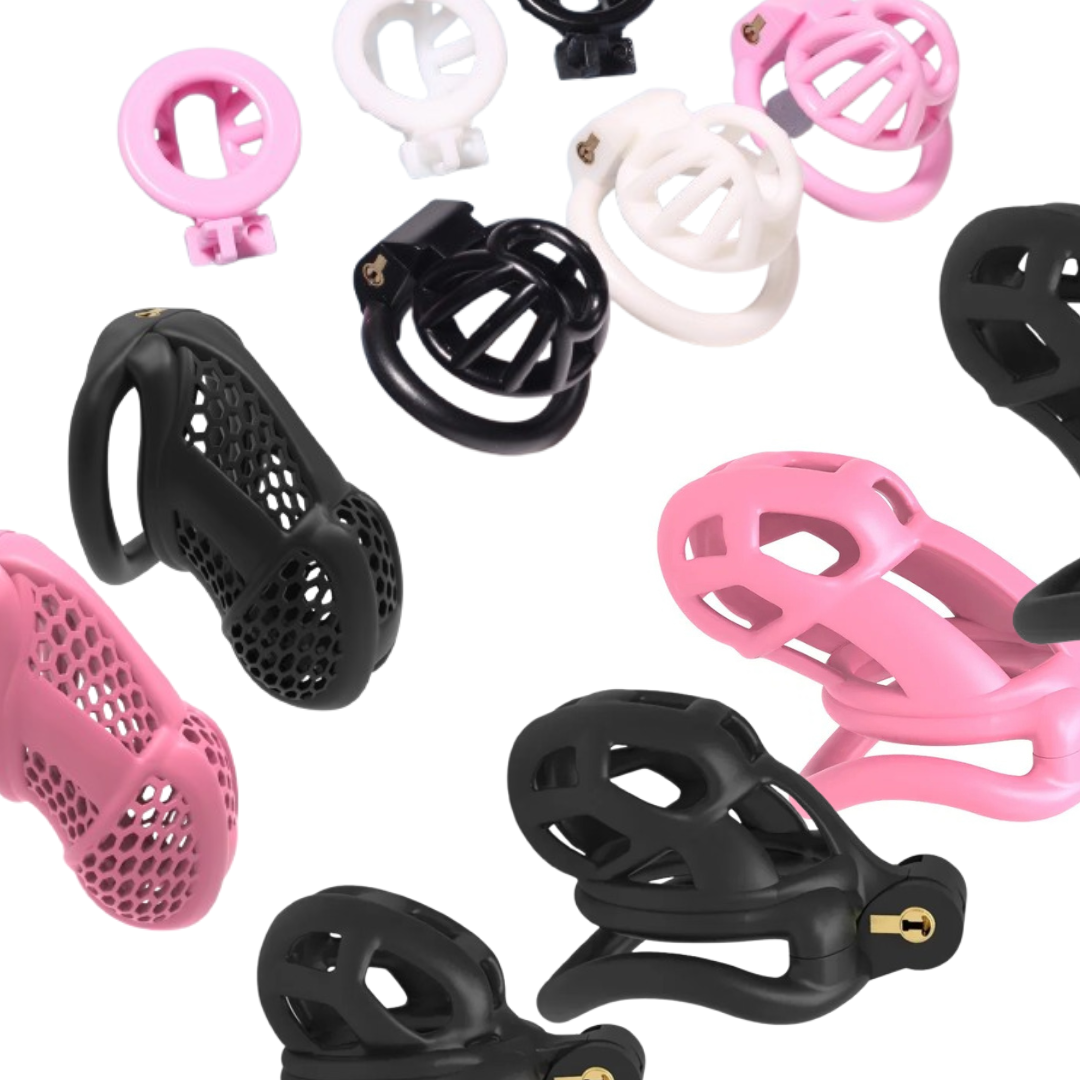 3D-Printed Chastity Cages Collection – Featuring ResinLock, Honeycomb, Locked in Lust, and more in various sizes and designs, made from skin-safe bio-resin for secure, comfortable wear.