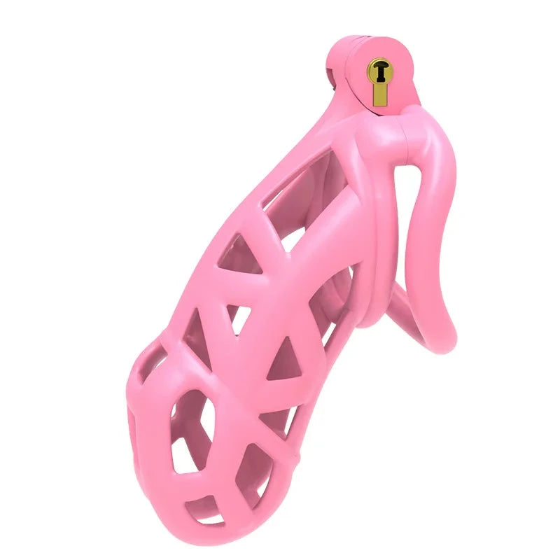 ResinLock™ Maxi Pink Edition chastity cage with a spacious fit, designed in a playful pink color. Provides both comfort and security for larger sizes