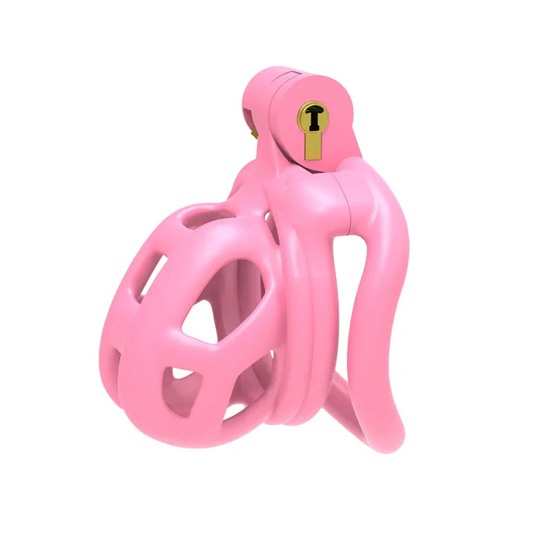 ResinLock™ Nub Pink Edition chastity cage in a sleek, vibrant pink finish. Ultra-compact design for maximum confinement and discreet wear.