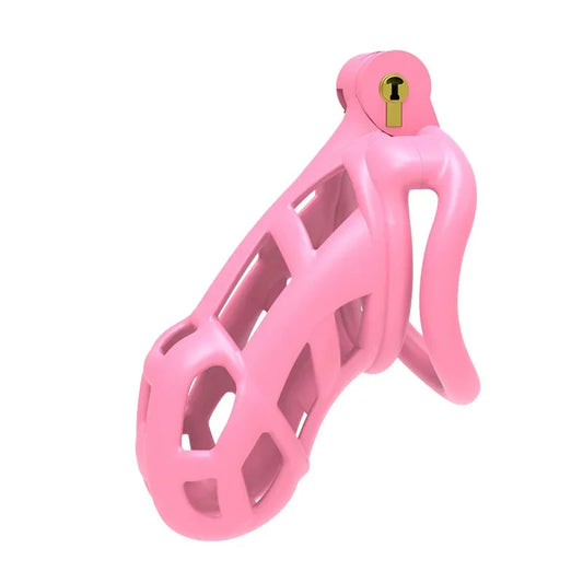 ResinLock™ Standard Pink Edition chastity cage in a stylish pink finish. Perfect for everyday wear with a balance of comfort and confinement.